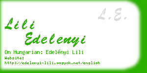 lili edelenyi business card